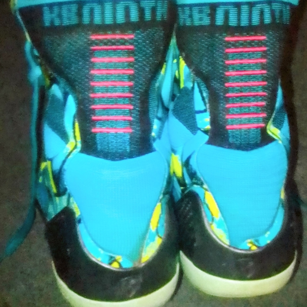 Nike Blue and Yellow High-Top Sneakers - Picture 2 of 5
